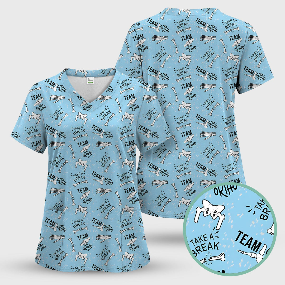 Team Ortho Bone Joint Nurse Scrub Set