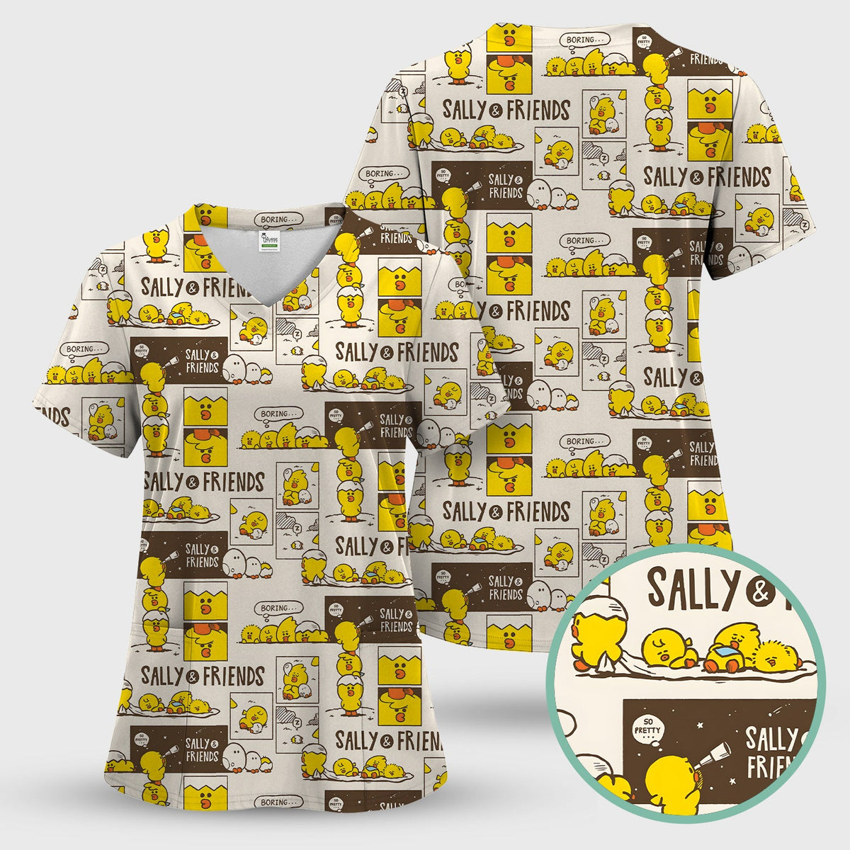 Chick Comic Nurse Scrub Top