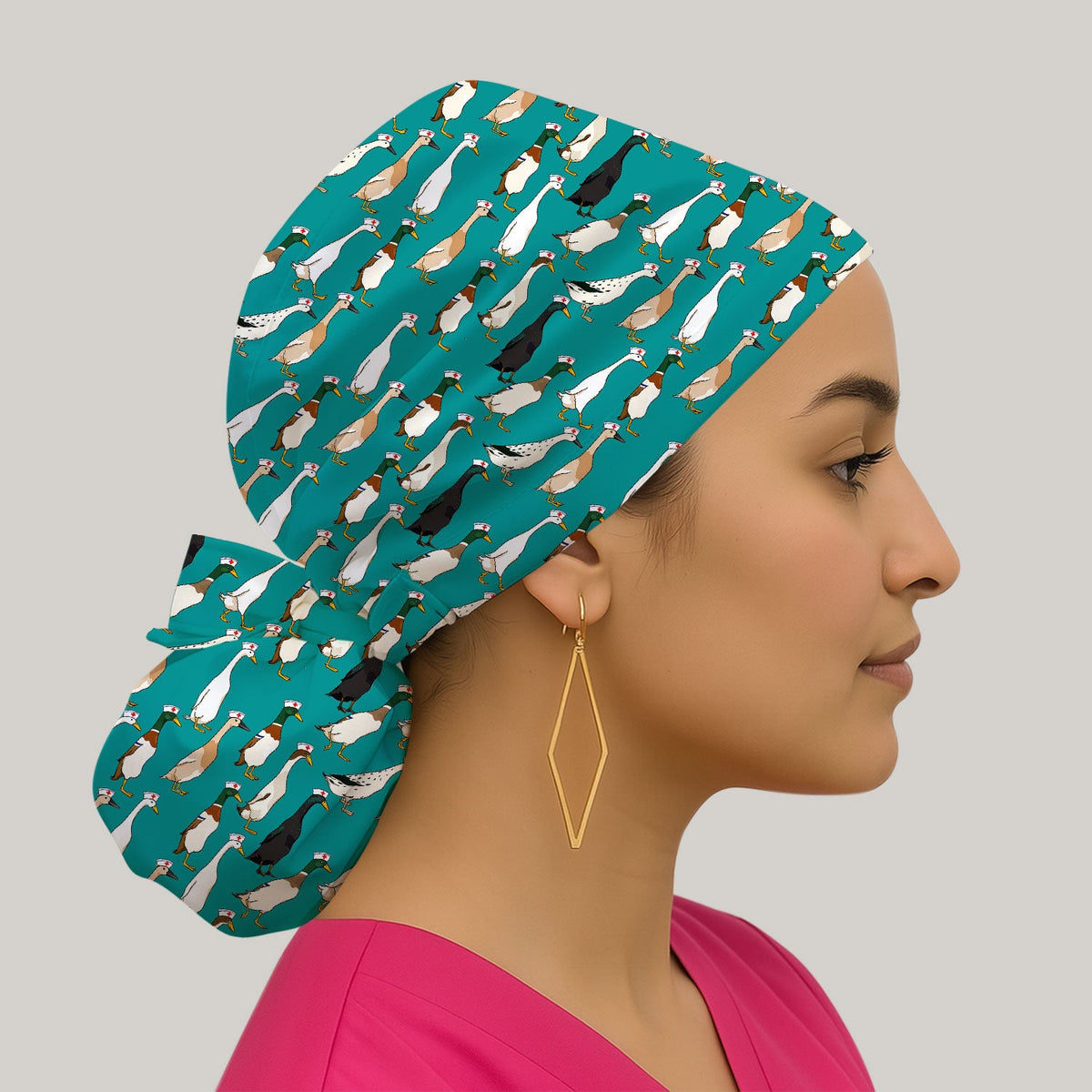 Duck Pattern Scrub Cap