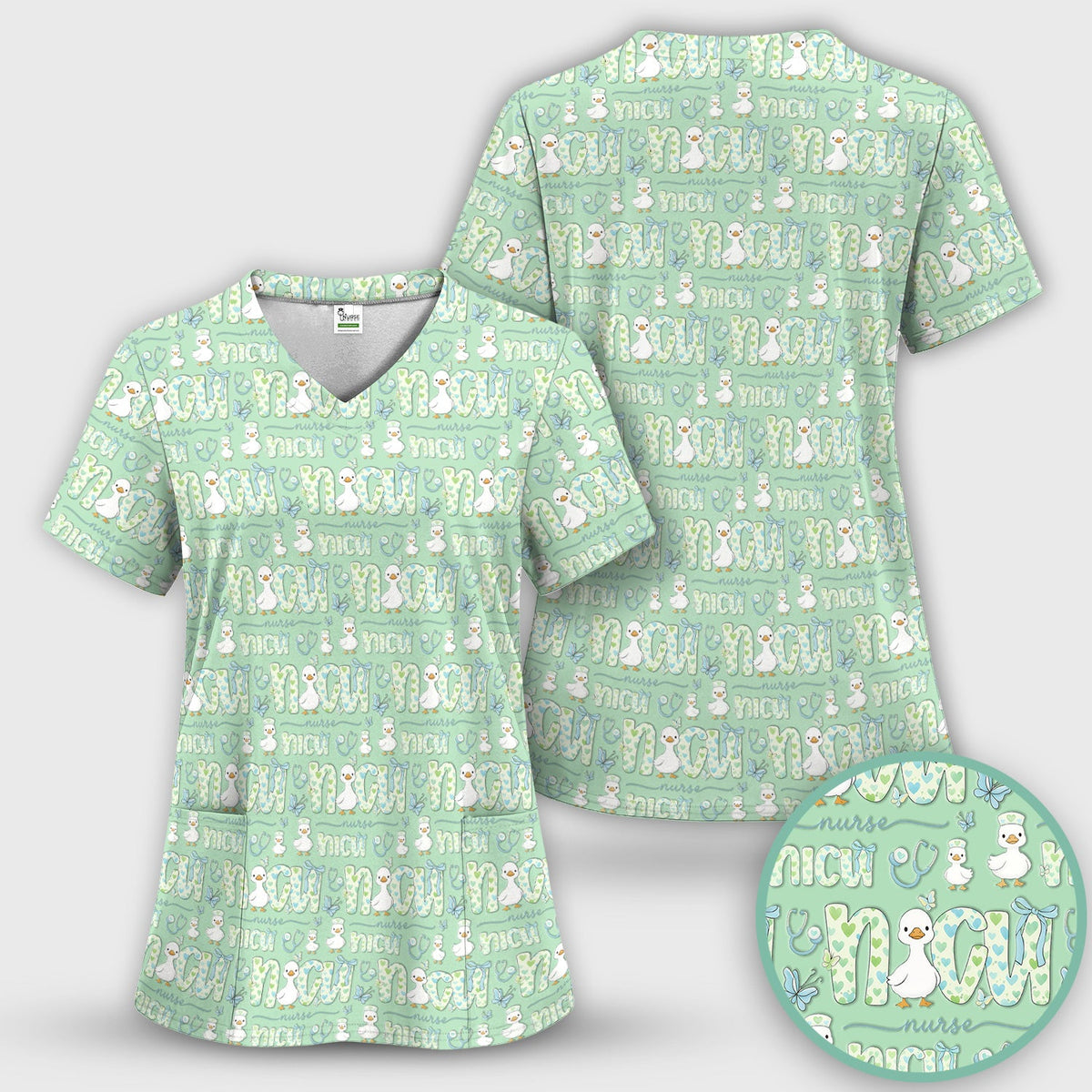 NICU Nurse Duck Scrub Top