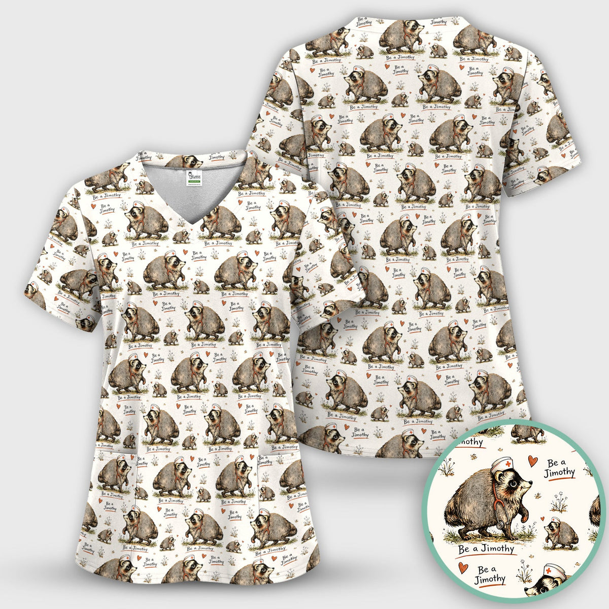 Funny Be A Jimothy Opossum Nurse Scrub Top