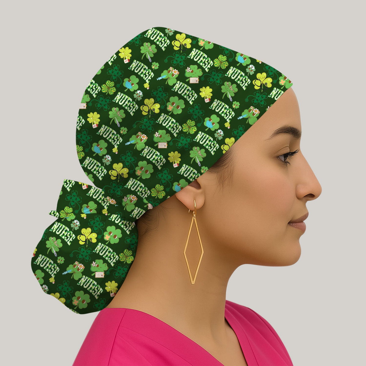 Lucky Shamrock Scrub Cap - St Patricks Day Gift For Nurse
