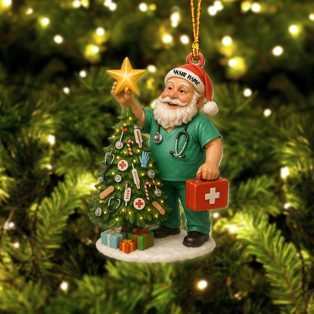 Personalized Santa Christmas Nurse Ornament