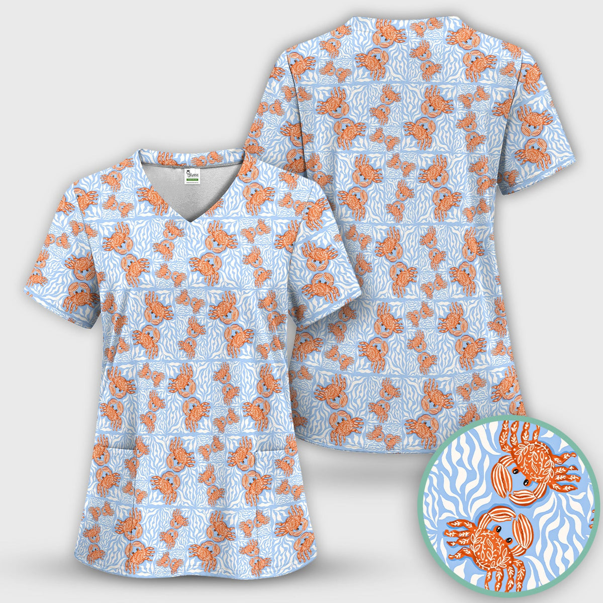 Coastal Crab Nurse Scrub Set