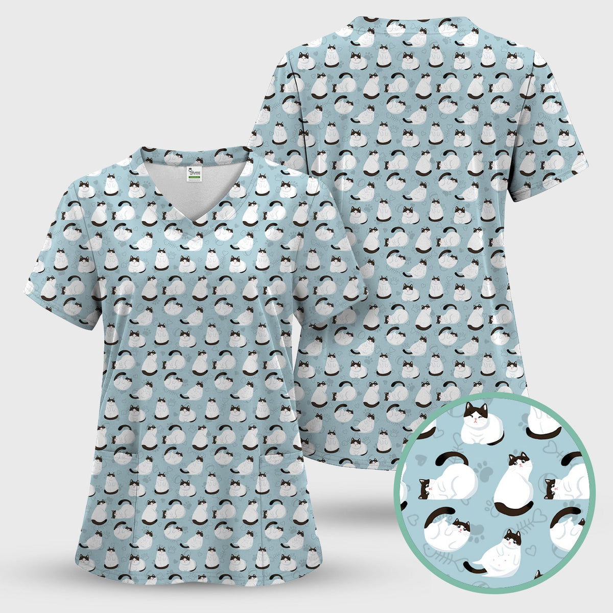 Cat Nurse Scrub Top