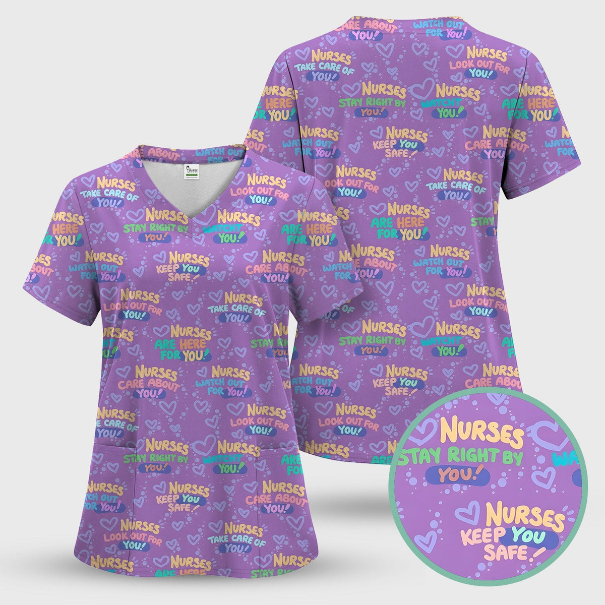 Nurse Quote Care Message Scrub Top