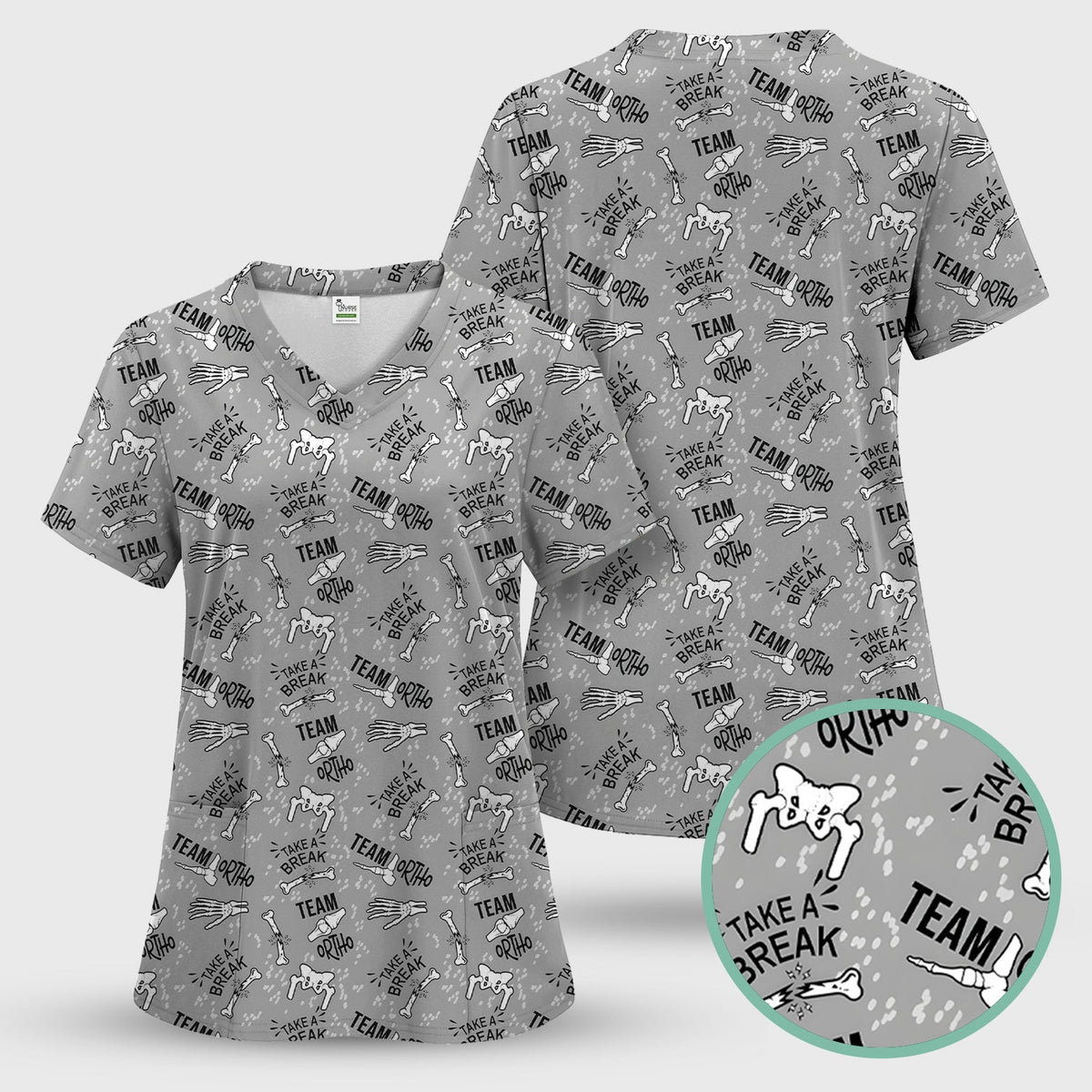 Team Ortho Bone Joint Nurse Scrub Set