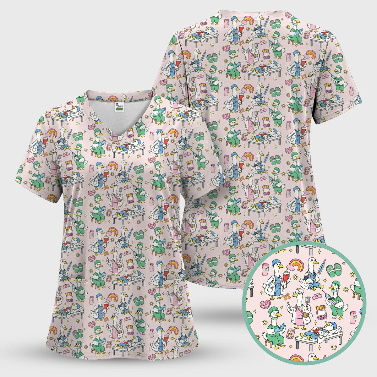 Duck Medical Doodle Nurse Scrub Set