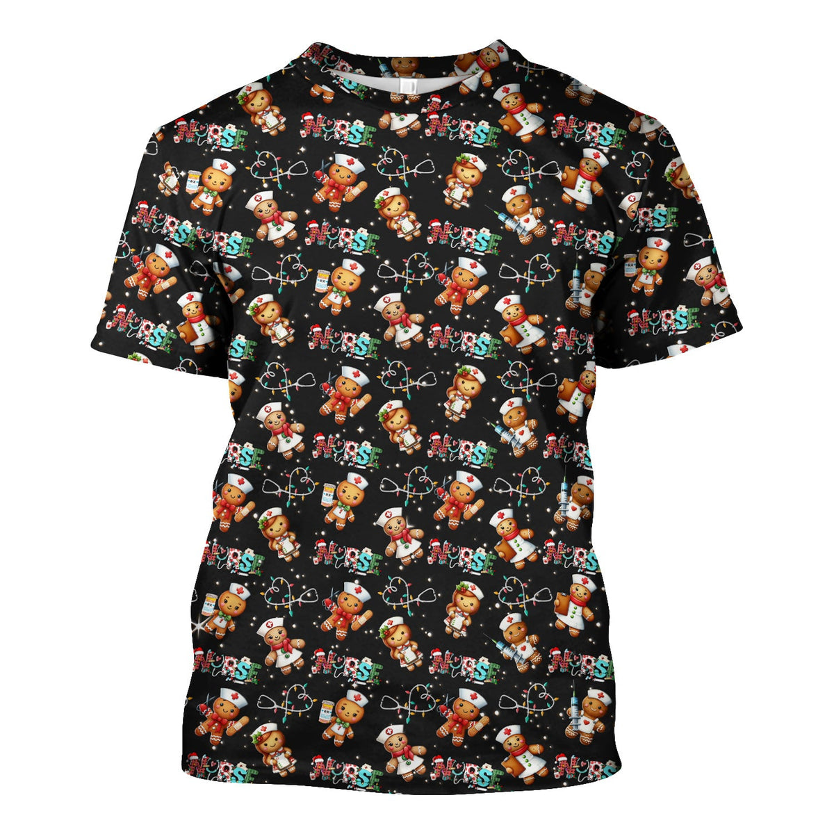 Gingerbread Cookie Nurse Scrub Top - Christmas Gift