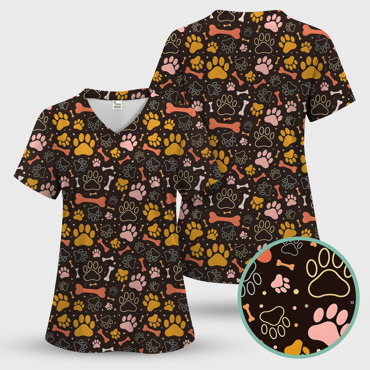 Paw Print Dog Nurse Scrub Set