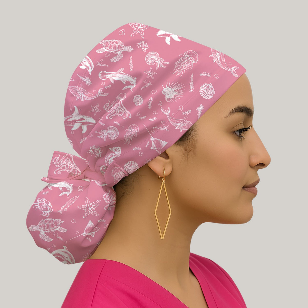 Marine Sea Life Scrub Cap