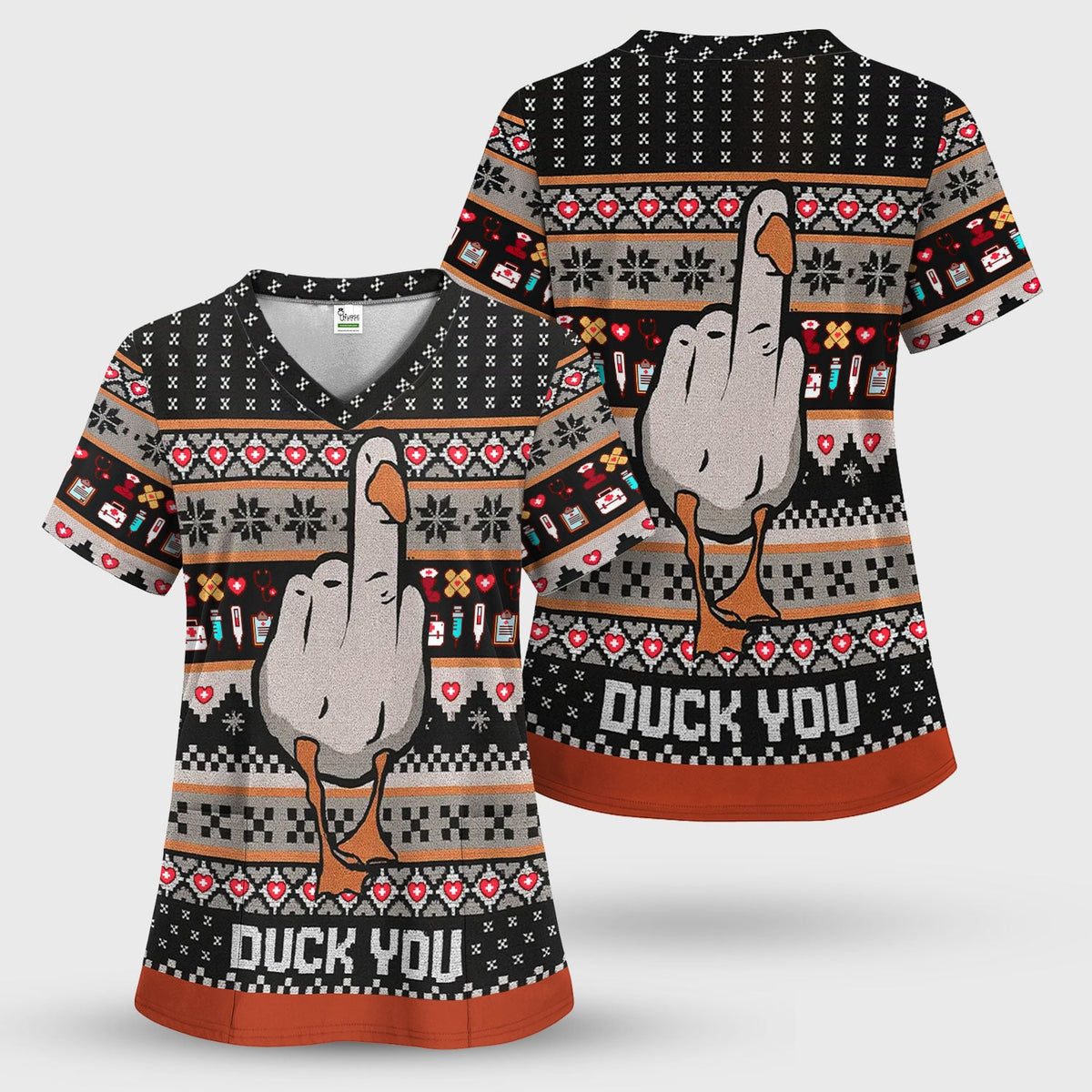 Duck Nurse Scrub Top - Christmas Gift