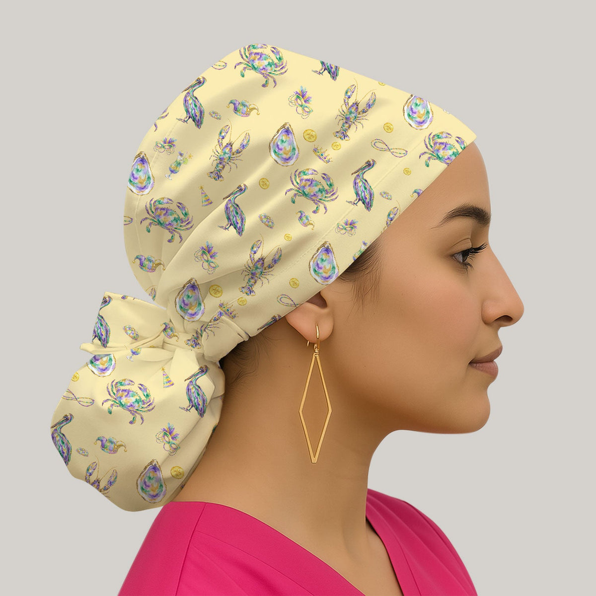 Mardi Gras Seafood Scrub Cap