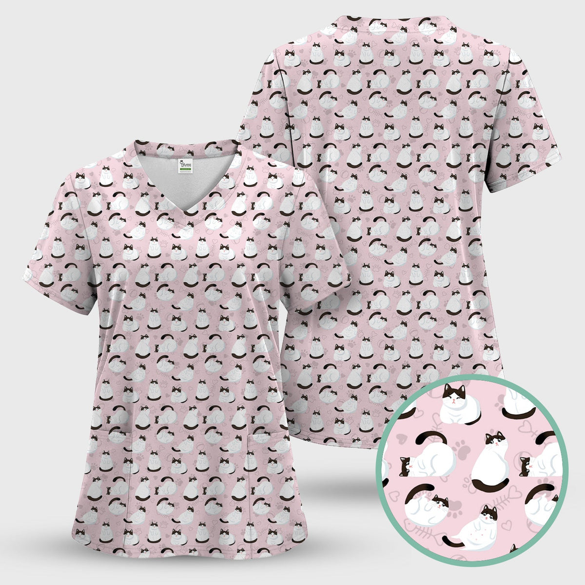 Cat Nurse Scrub Top