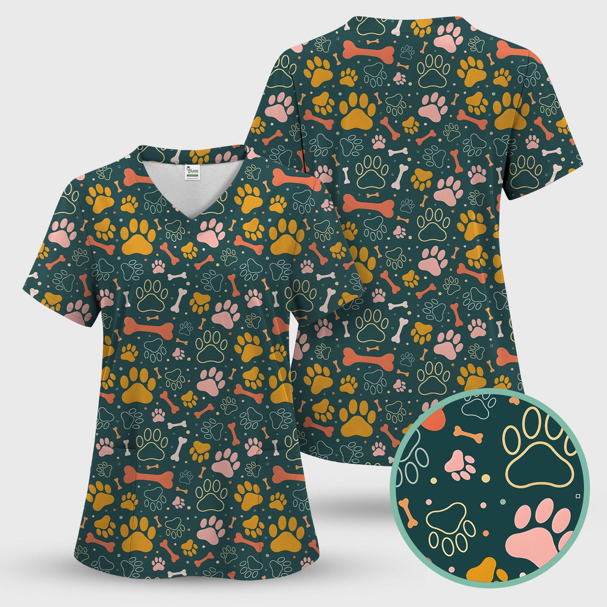 Paw Print Dog Nurse Scrub Set