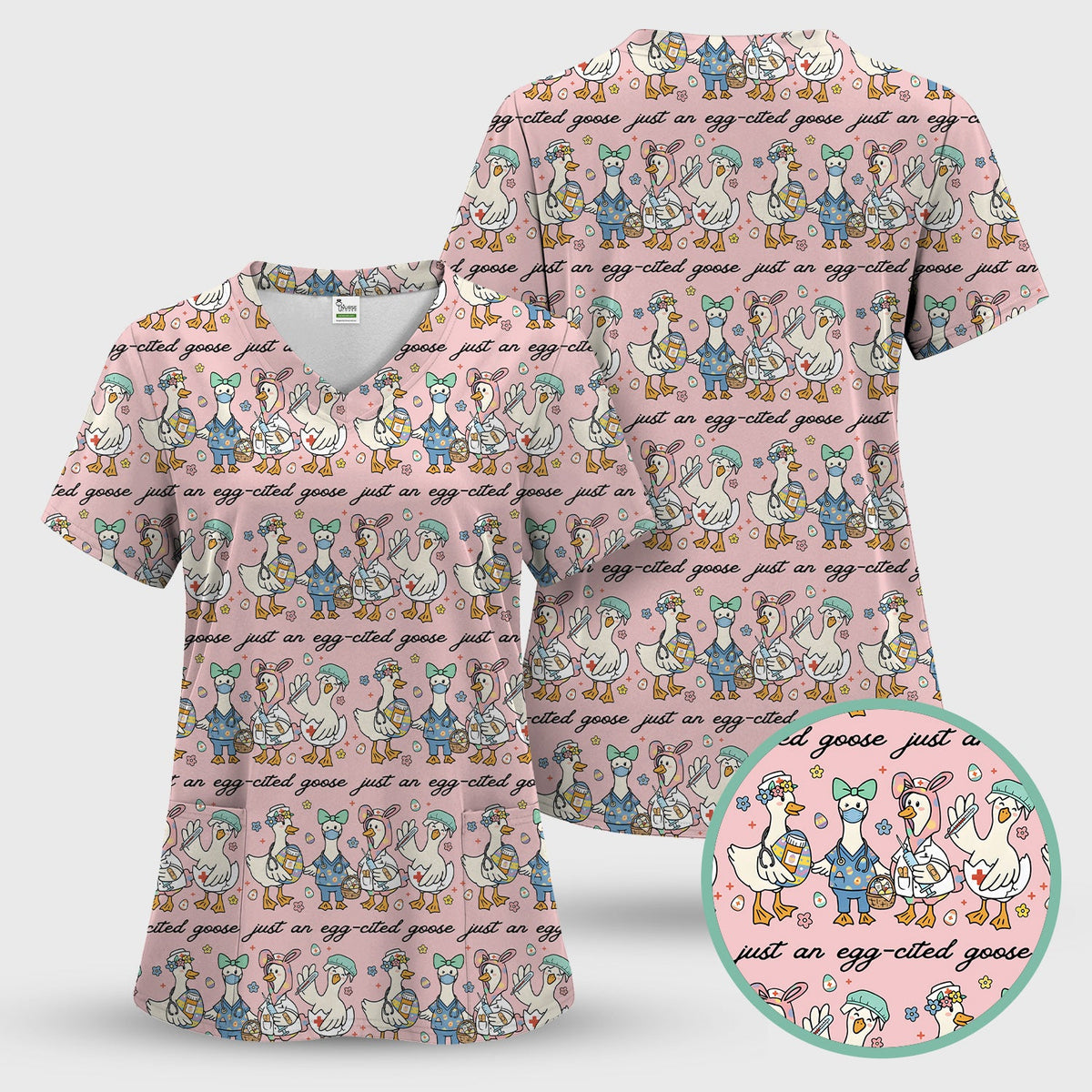 Easter Goose Nurse Scrub Set