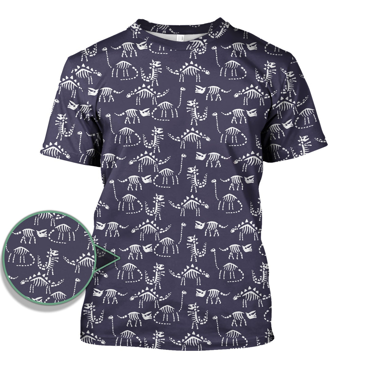 Dinosaur Skeleton Fossil Nurse Scrub Top
