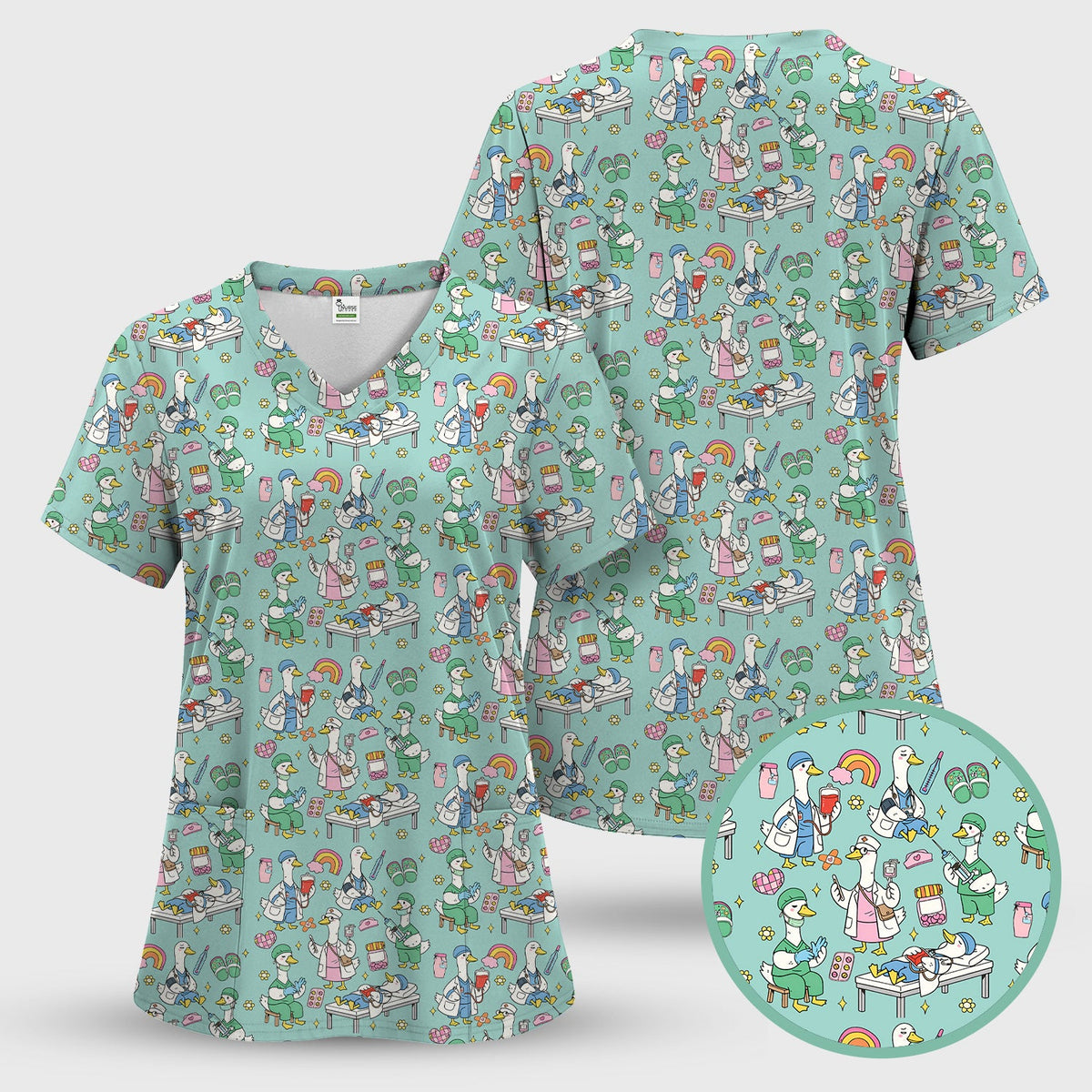 Duck Medical Doodle Nurse Scrub Set
