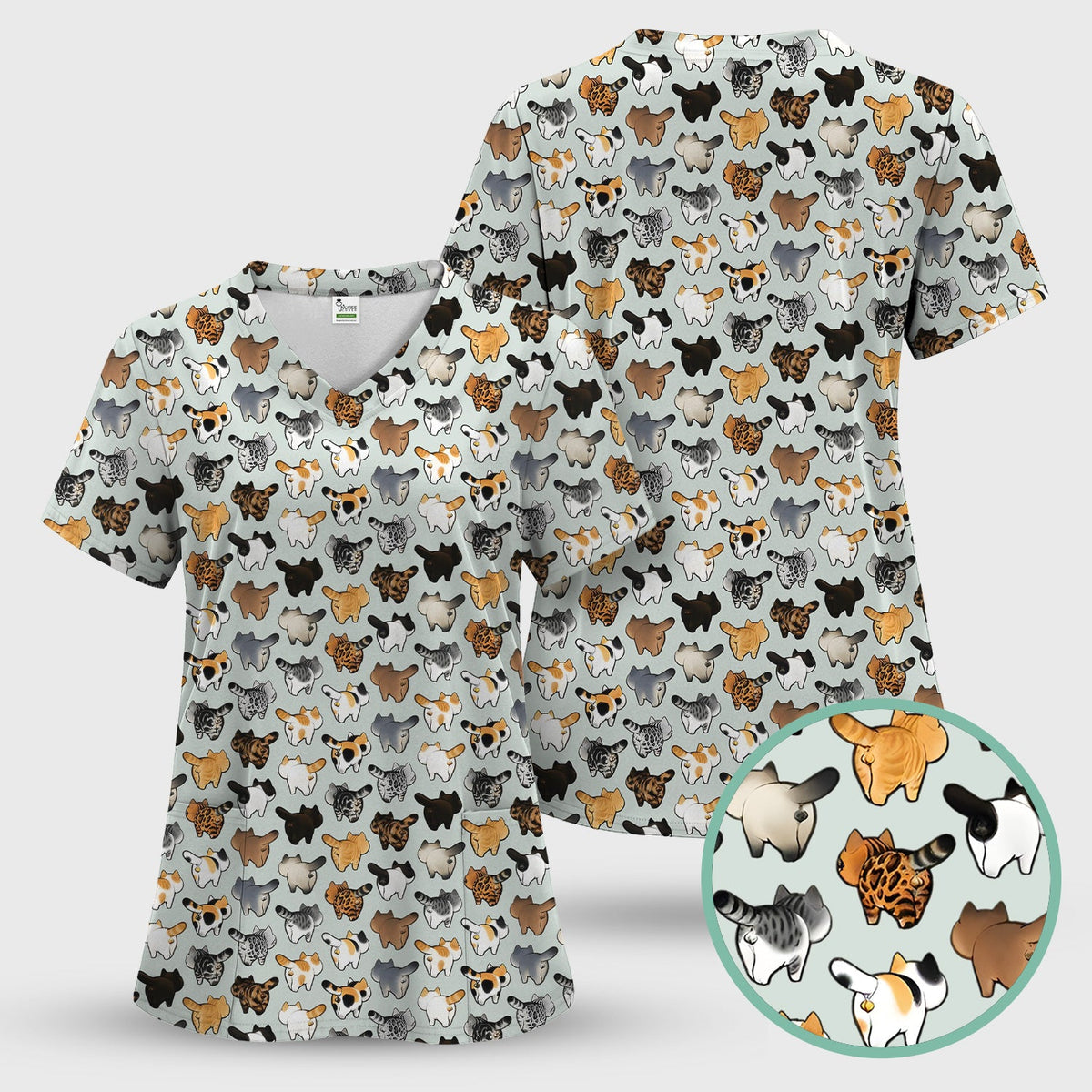 Cat Butt Nurse Scrub Set