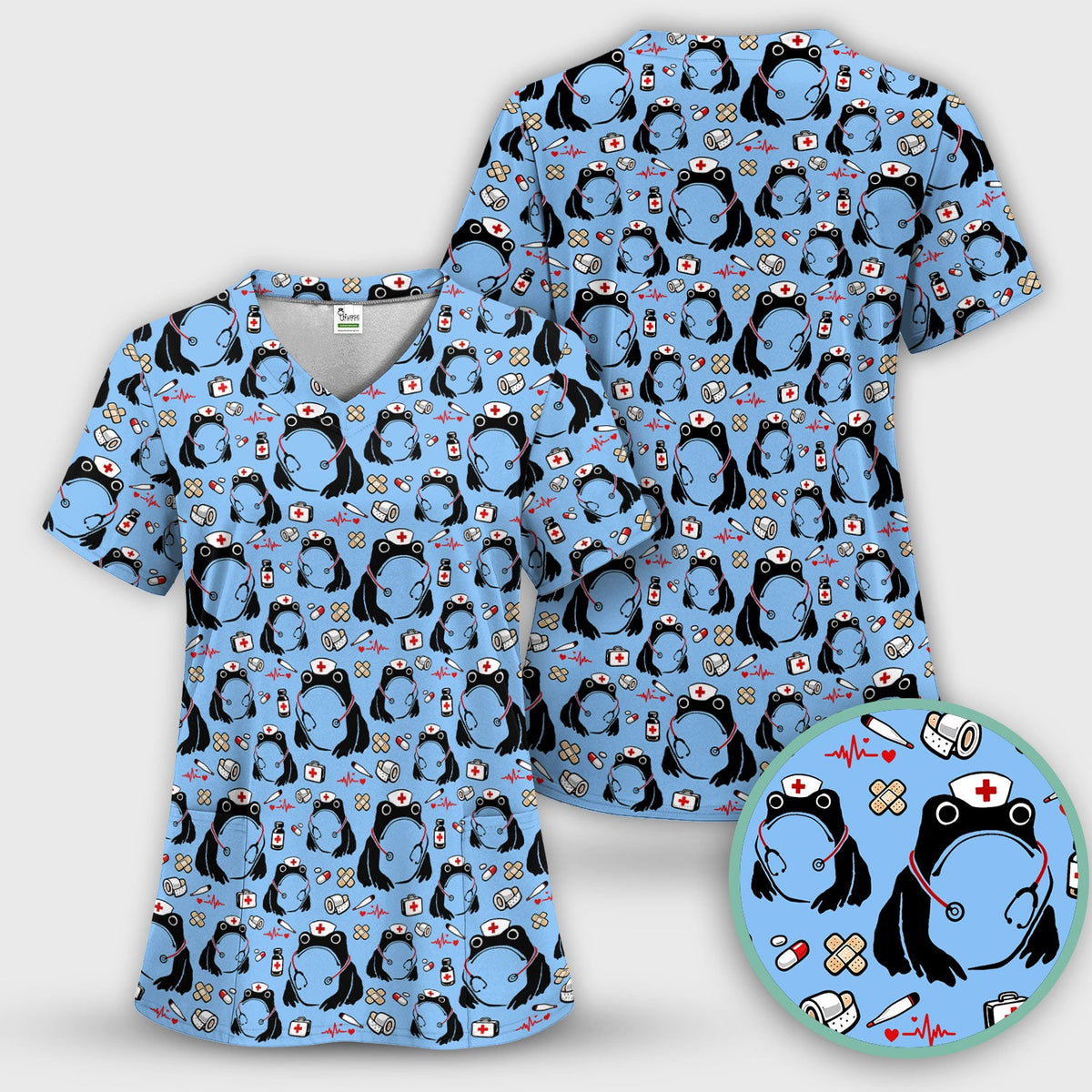 Frog Medical Nurse Scrub Set