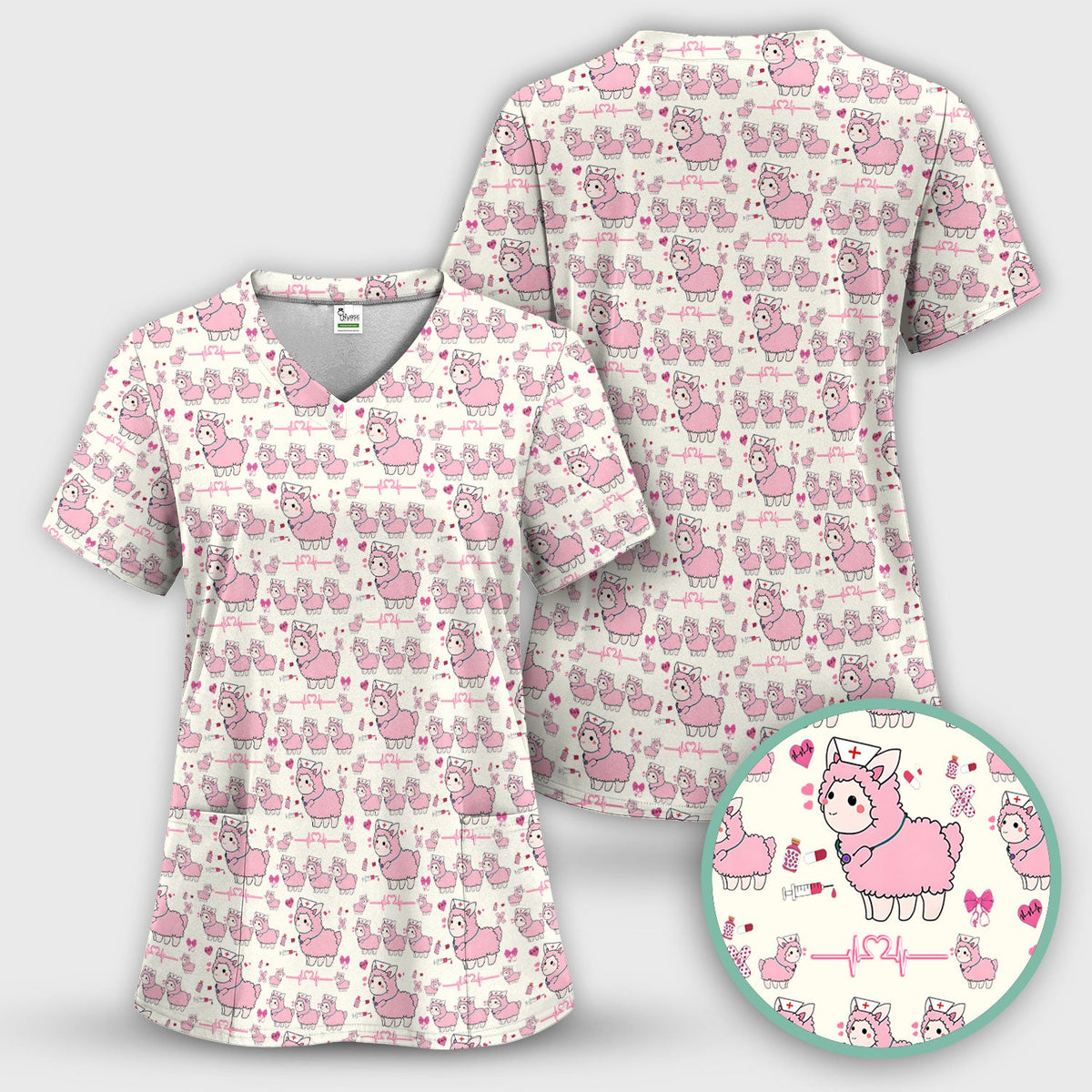 Llama Ain't Got Time For Your Drama Nurse Scrub Top