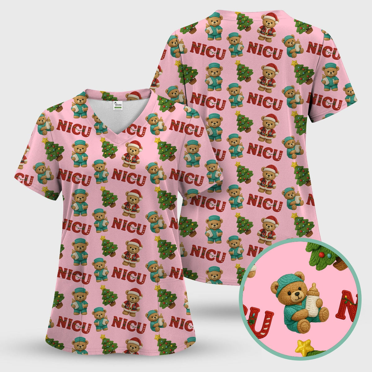 NICU Nurse Teddy Bear Scrub Set - Christmas Gift