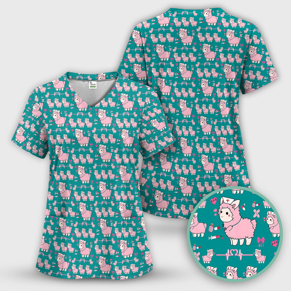 Llama Ain't Got Time For Your Drama Nurse Scrub Top