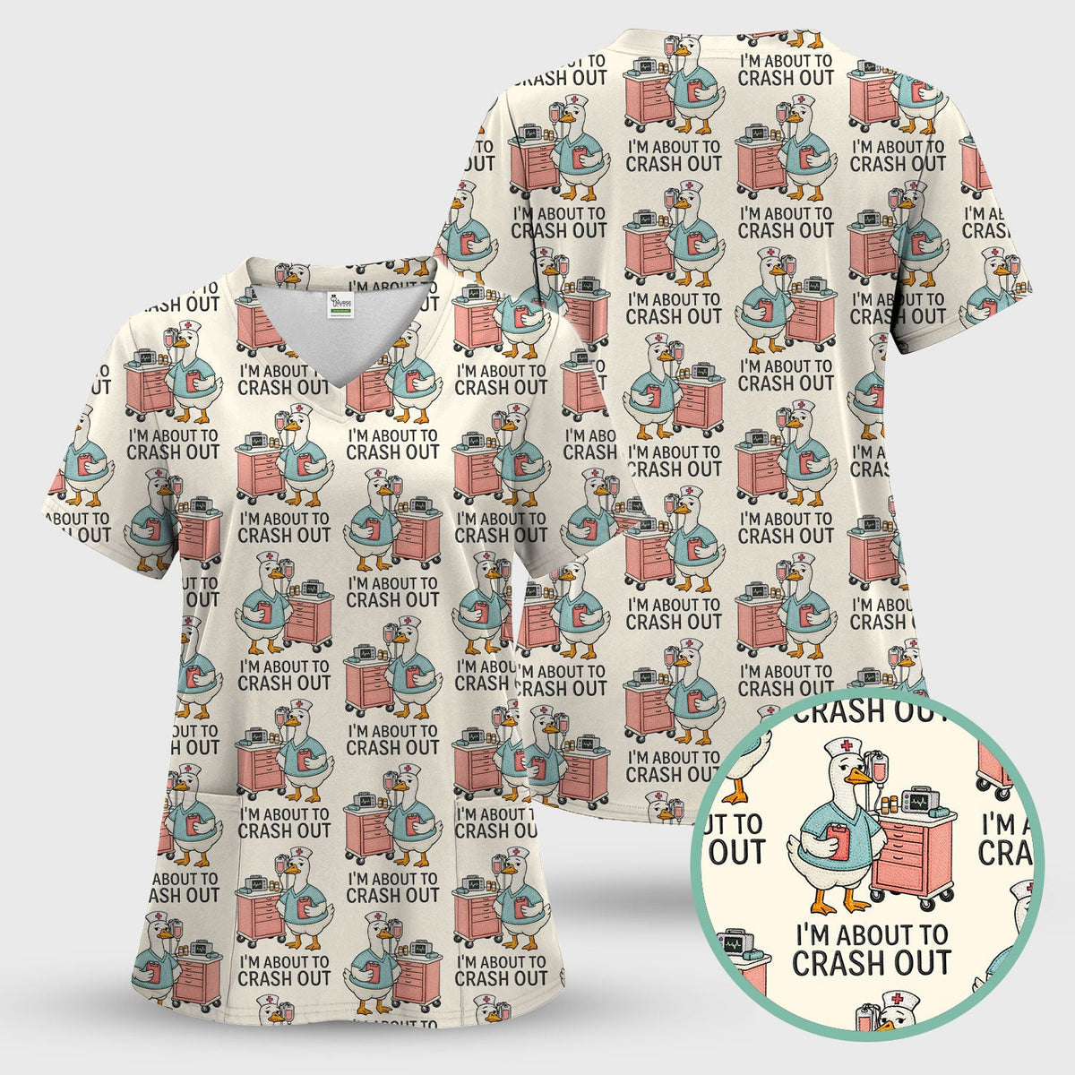 Goose Crash Out Nurse Scrub Set