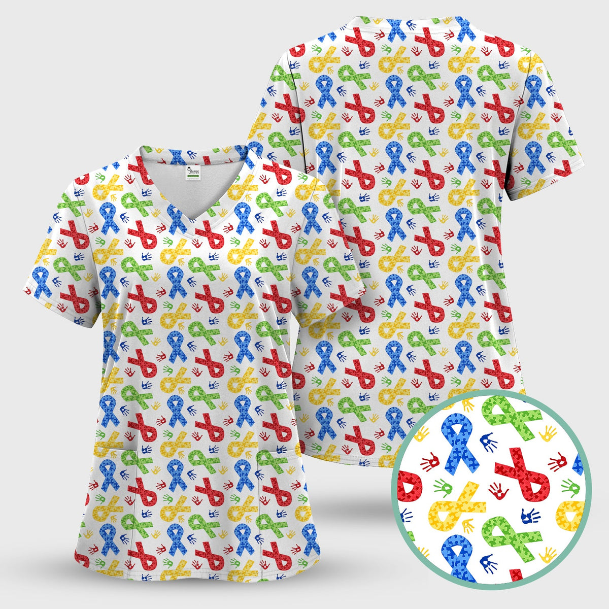 Ribbon Nurse Scrub Top