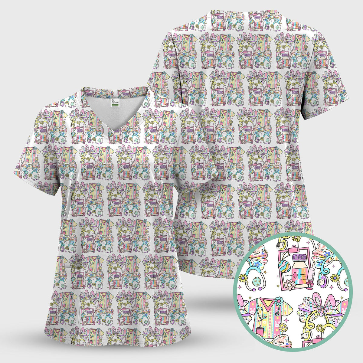 Colorful Nurse Supplies Scrub Set
