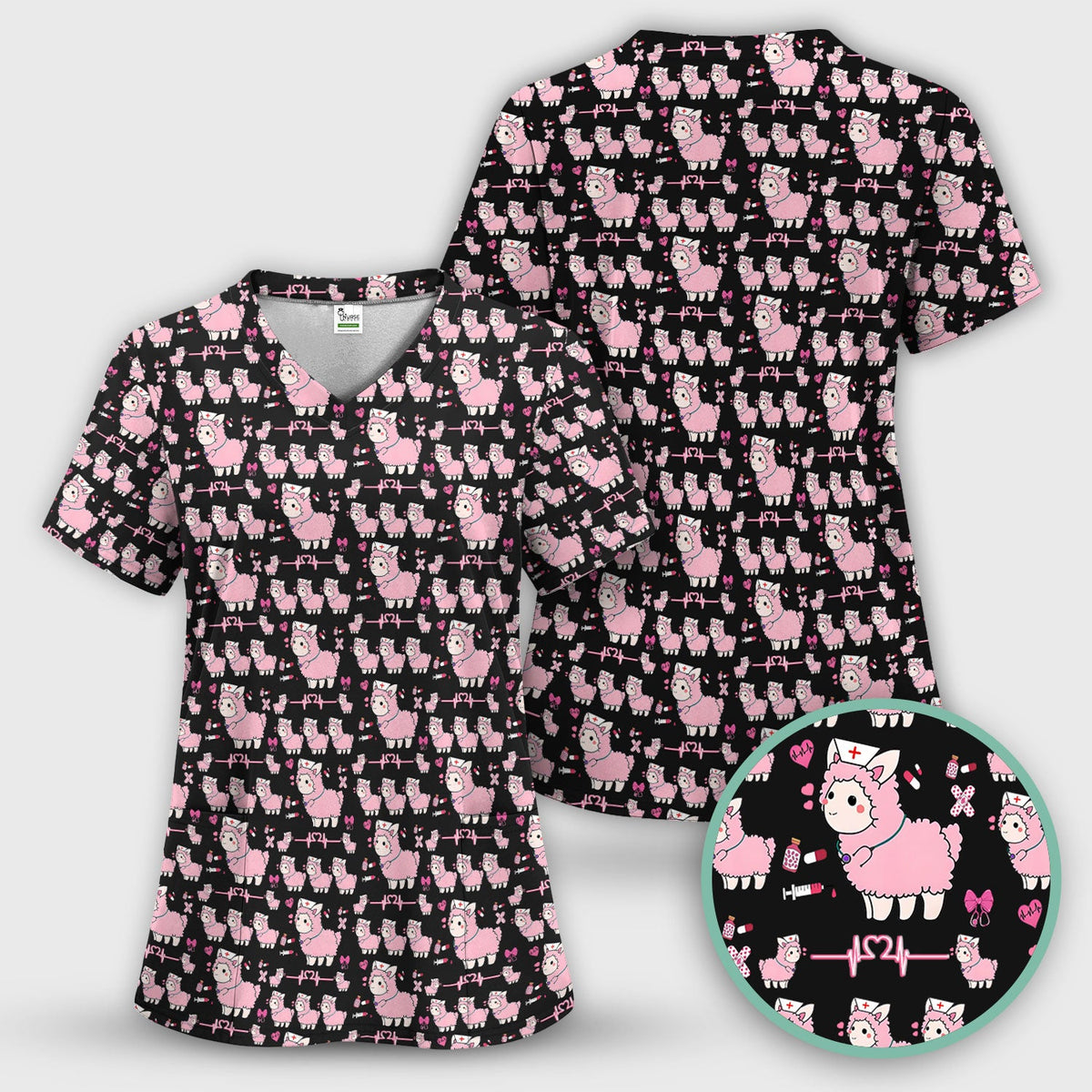 Llama Ain't Got Time For Your Drama Nurse Scrub Top