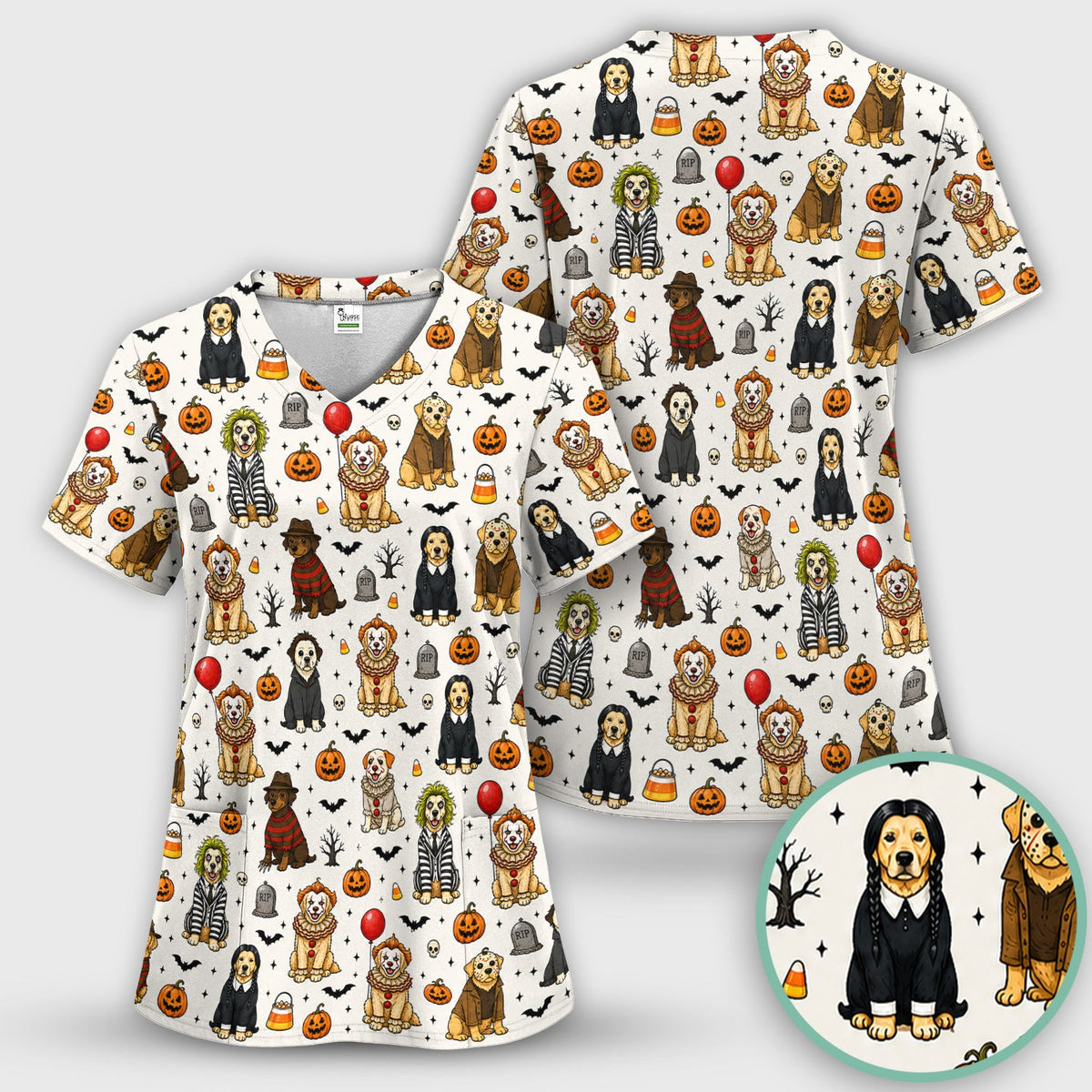 Halloween Dog Nurse Scrub Set