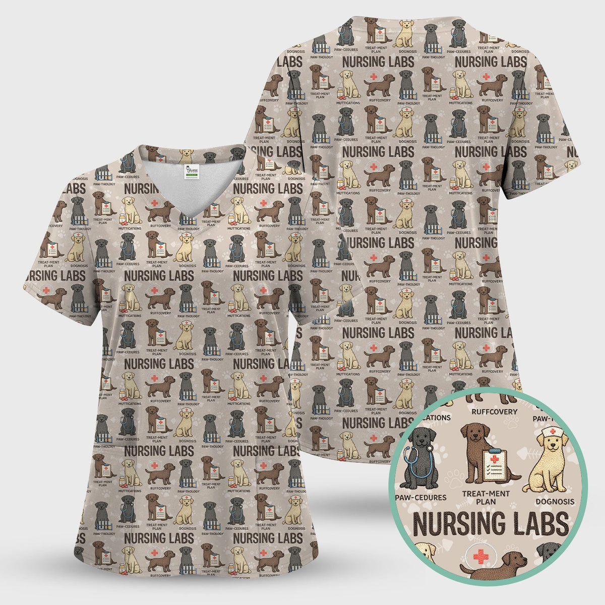 Lab Dog Nurse Scrub Set