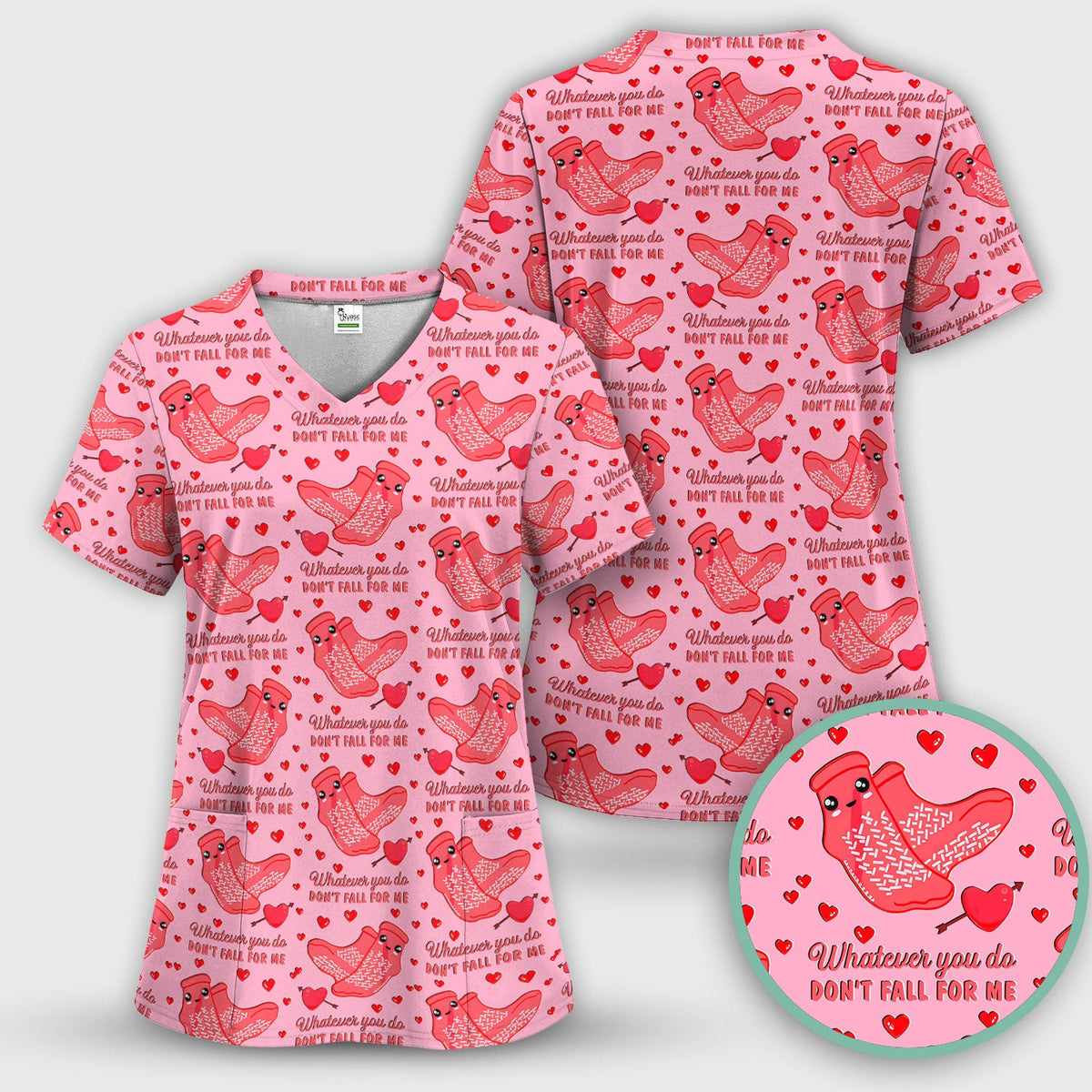 Valentine Funny Love Quote Nurse Scrub Set