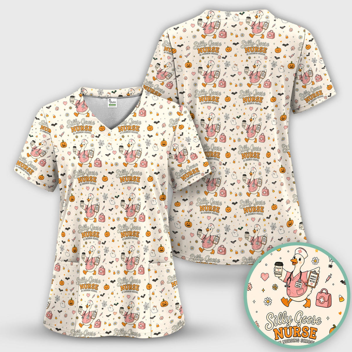 Silly Goose Nurse Scrub Set - Halloween Gift