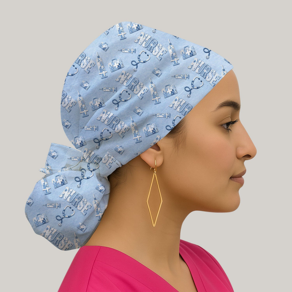 Blue Nurse Medical Scrub Cap