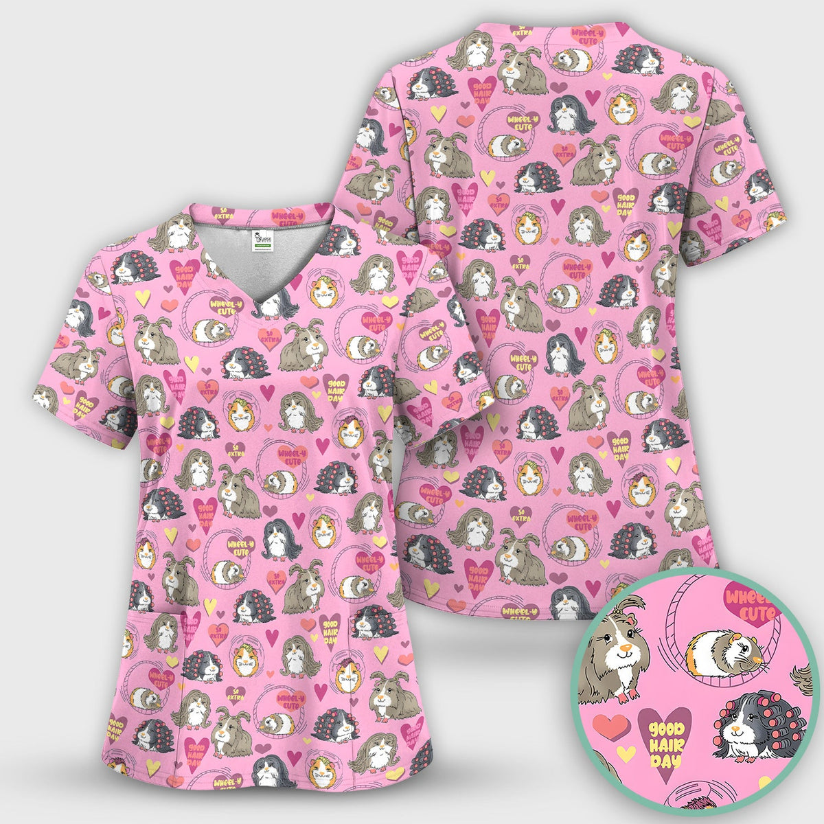 Guinea Pig Heart Nurse Scrub Set