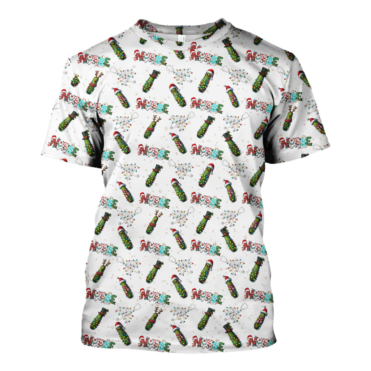 Christmas Pickle Nurse Scrub Top