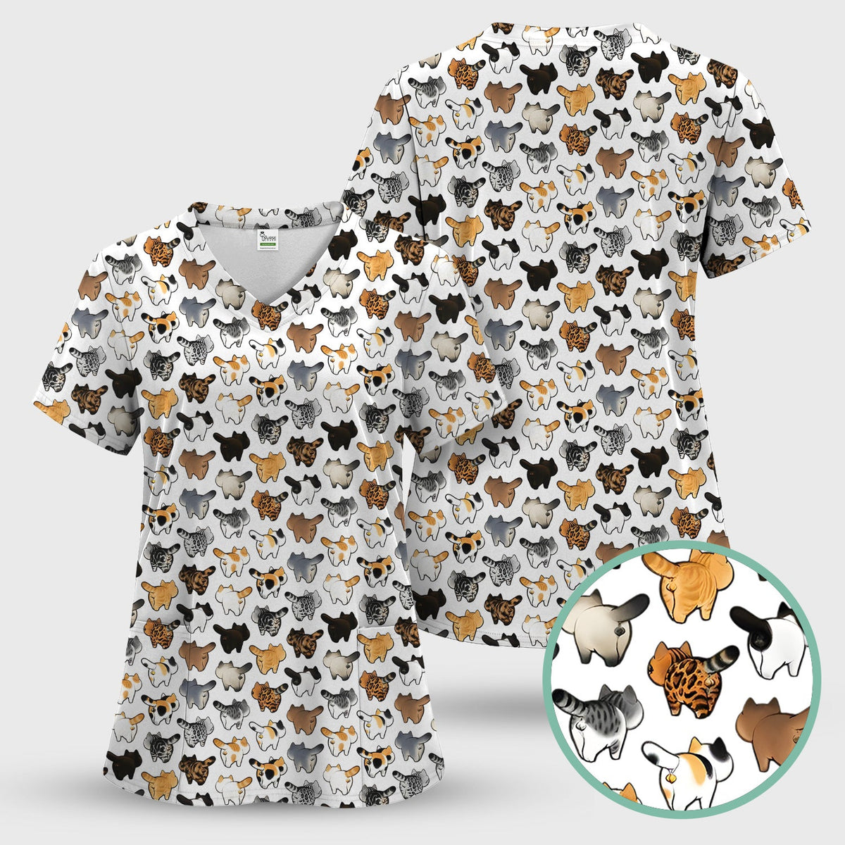 Cat Butt Nurse Scrub Set