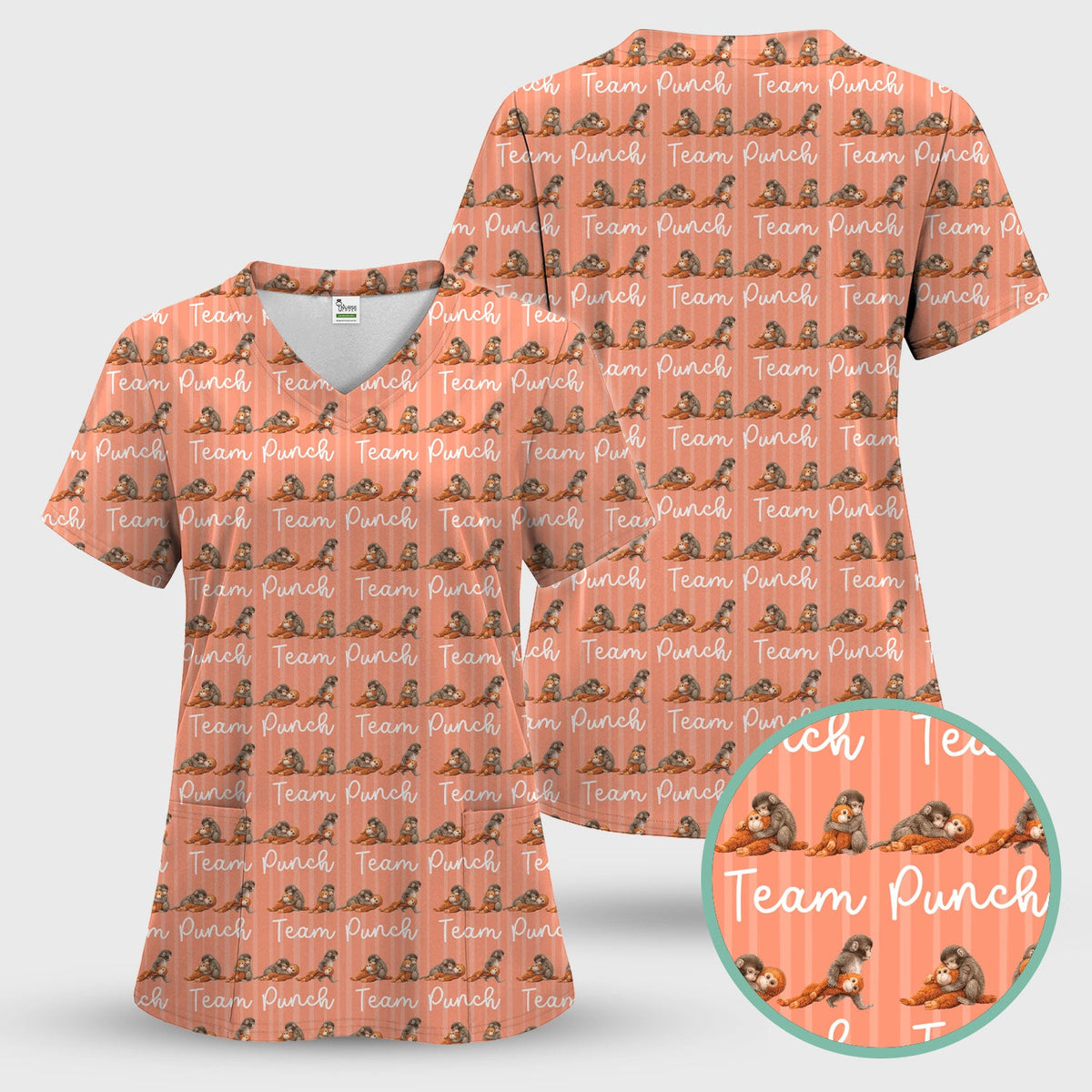 Monkey Team Punch Nurse Scrub Set