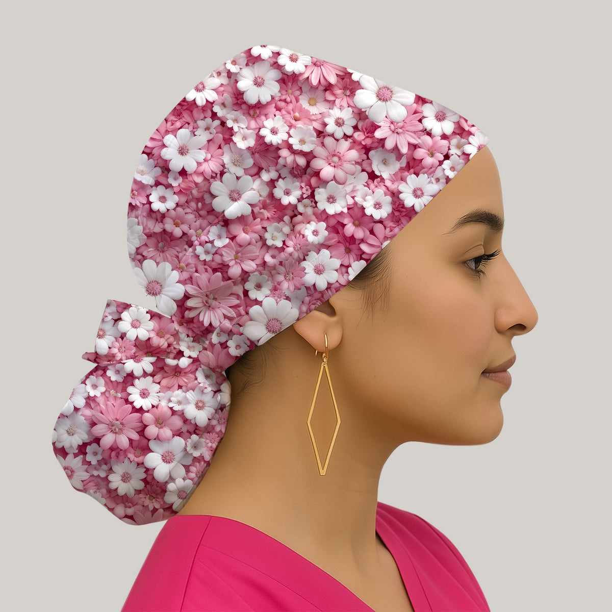 Daisy Flower Bloom Scrub Cap