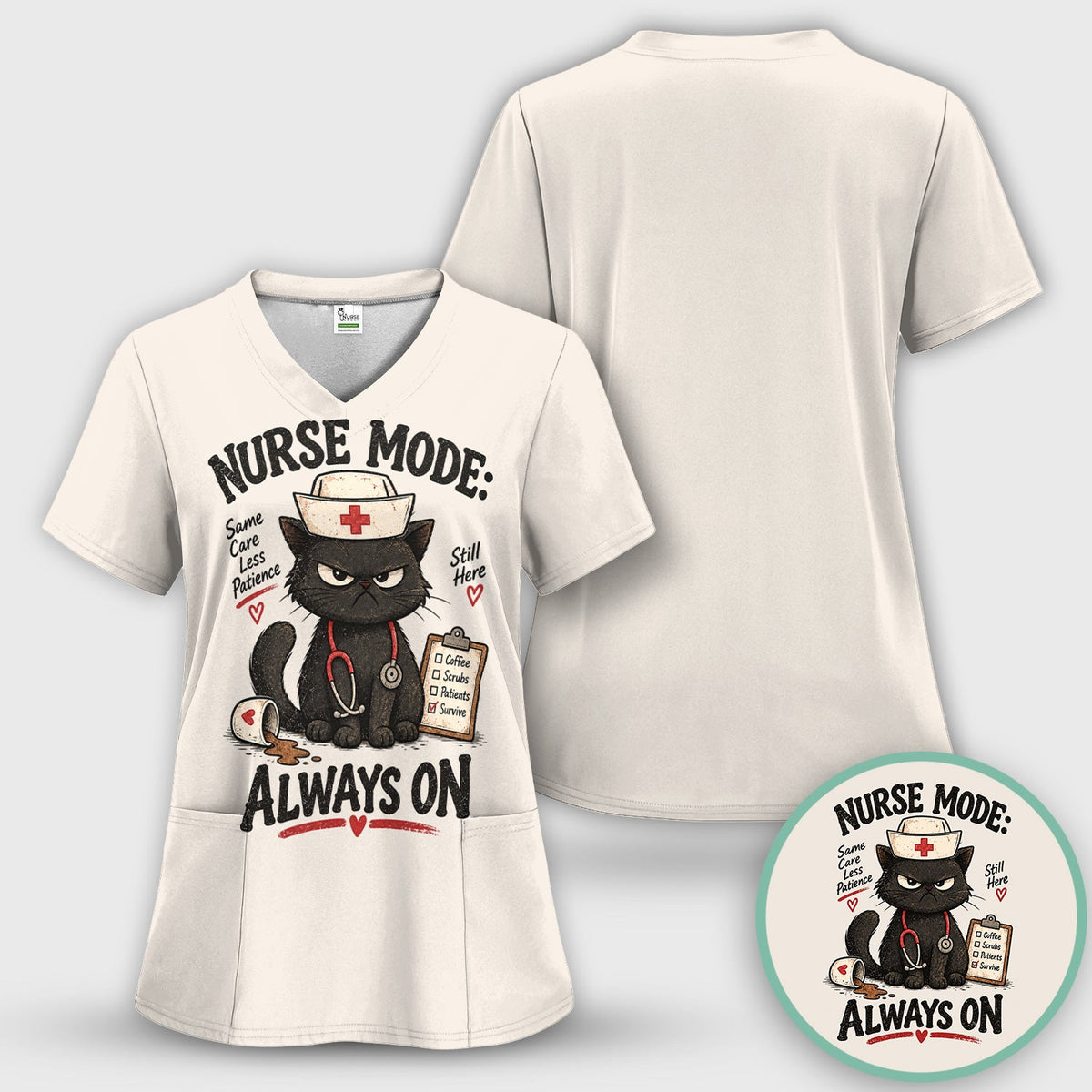 Nurse Mode Always On Black Cat Shirt