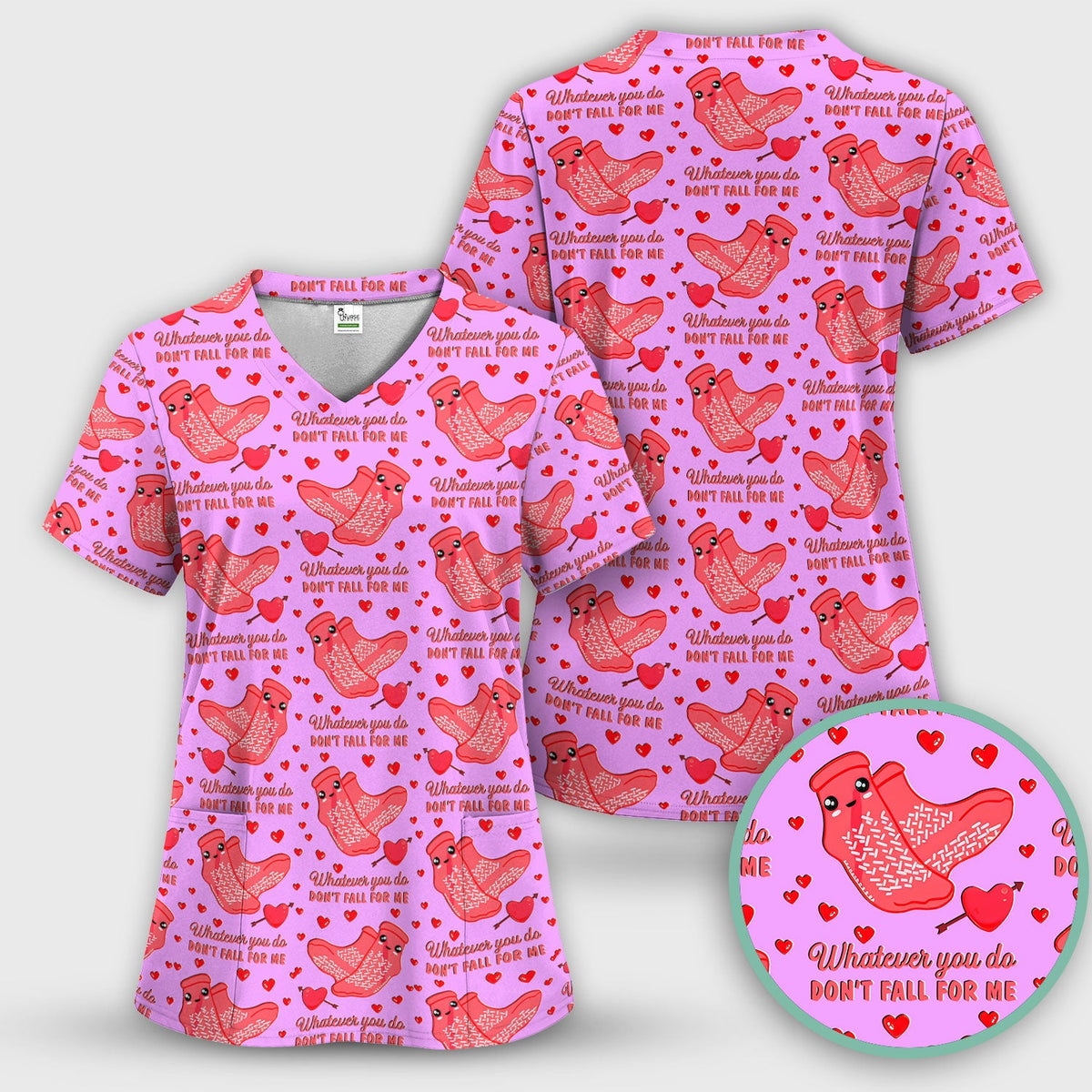 Valentine Funny Love Quote Nurse Scrub Set