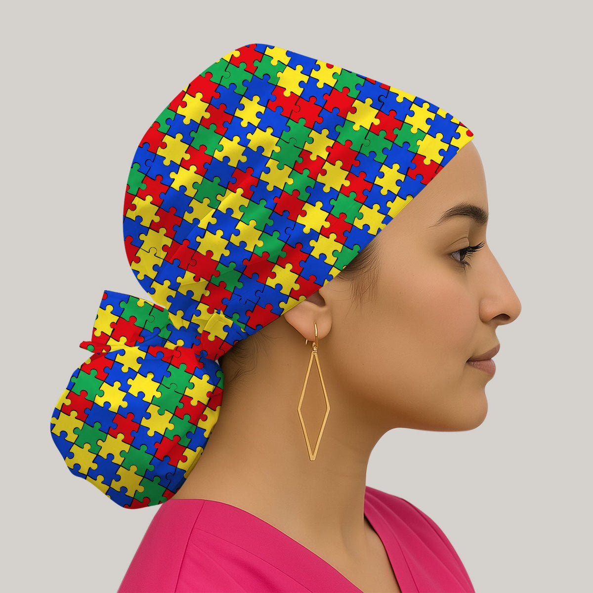 Autism Awareness Puzzle Scrub Cap