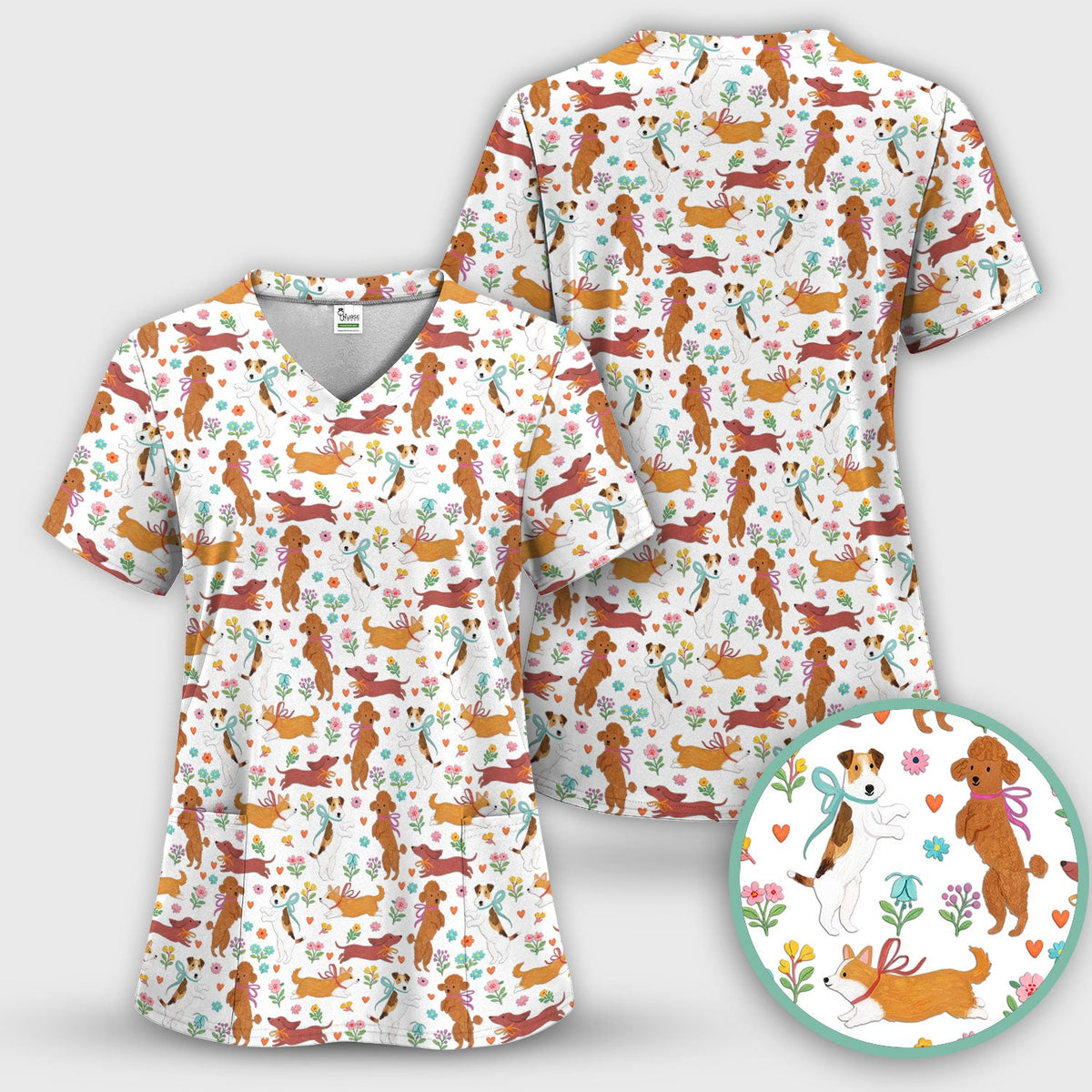 Dog Nurse Scrub Top