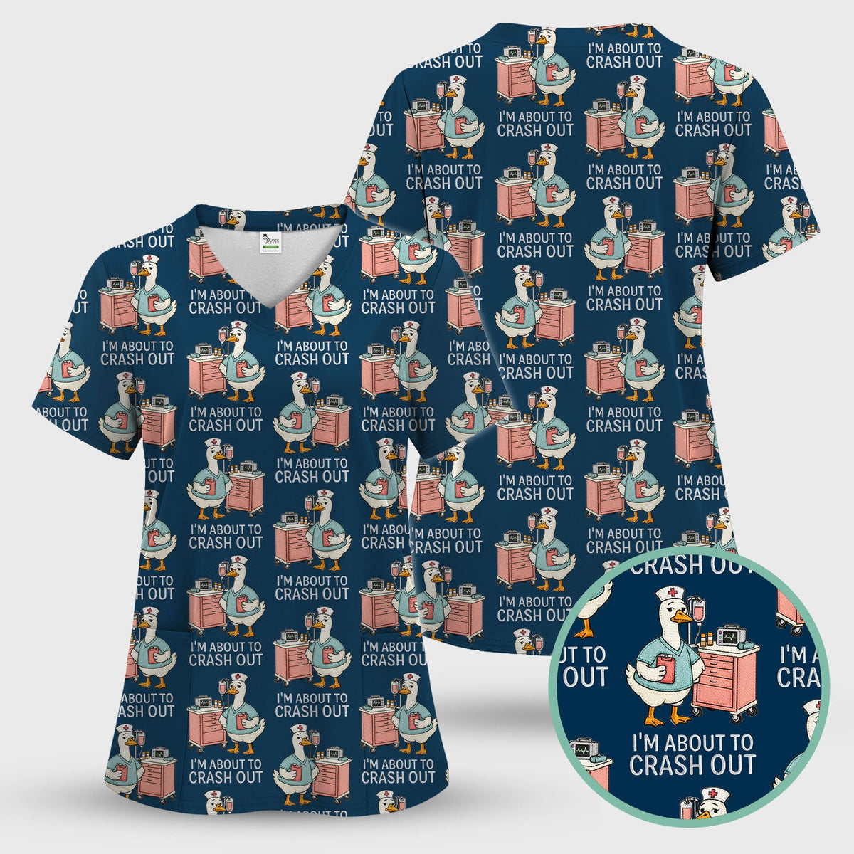 Goose Crash Out Nurse Scrub Set