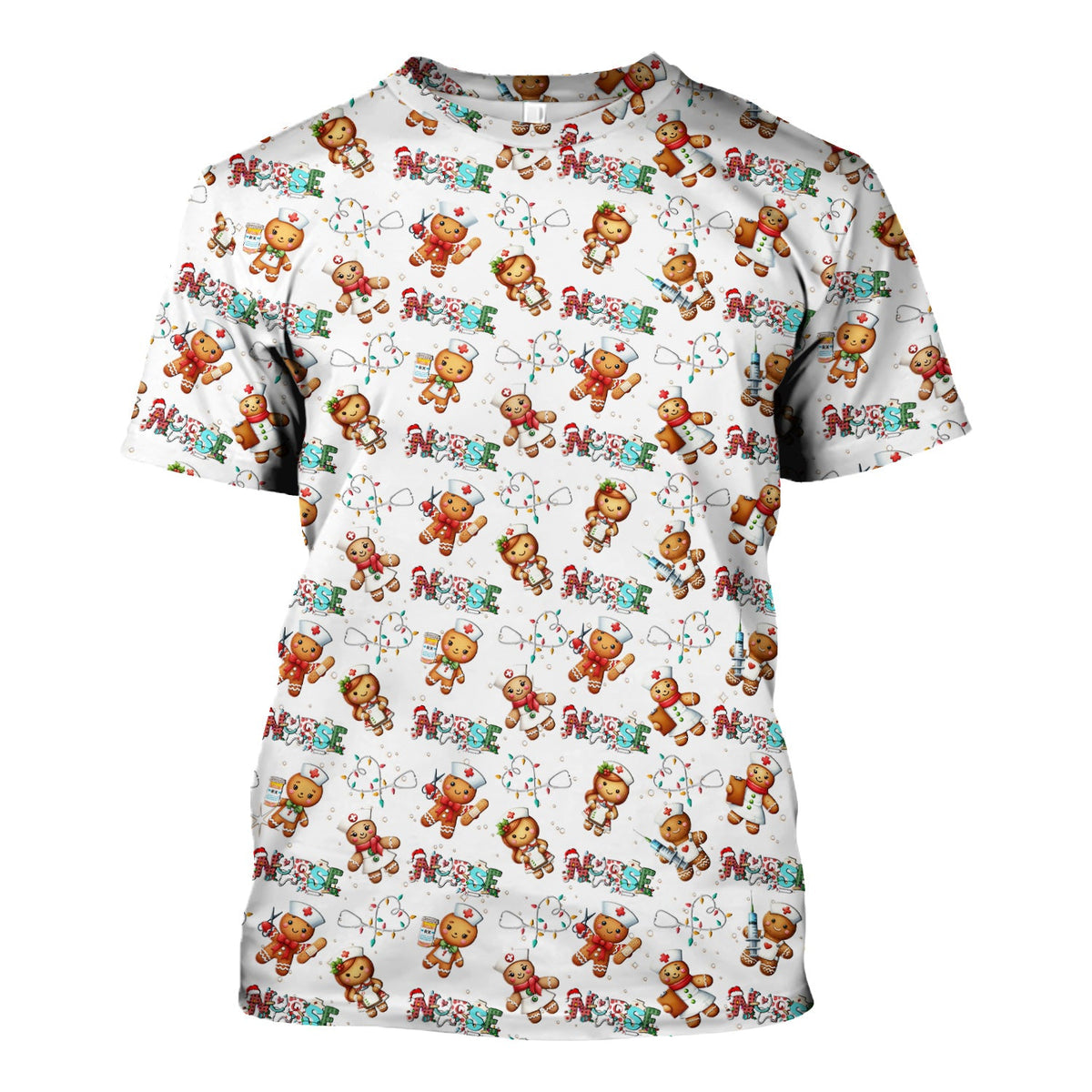 Gingerbread Cookie Nurse Scrub Top - Christmas Gift