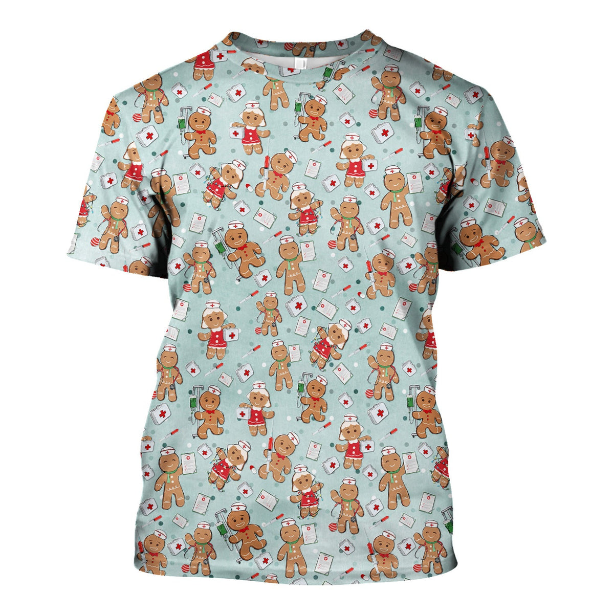 Gingerbread Man Scrub Top - Christmas Gift For Nurse