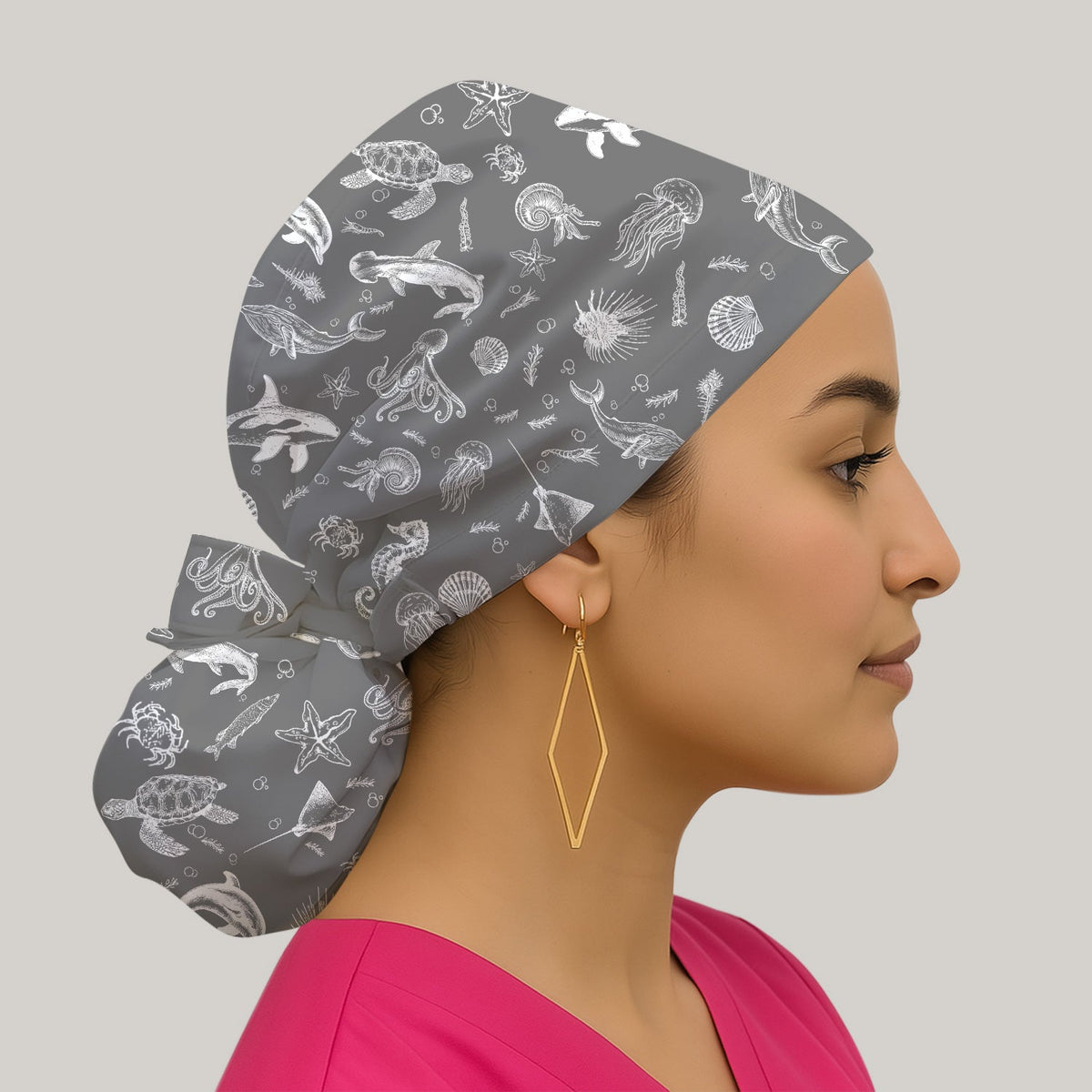 Marine Sea Life Scrub Cap