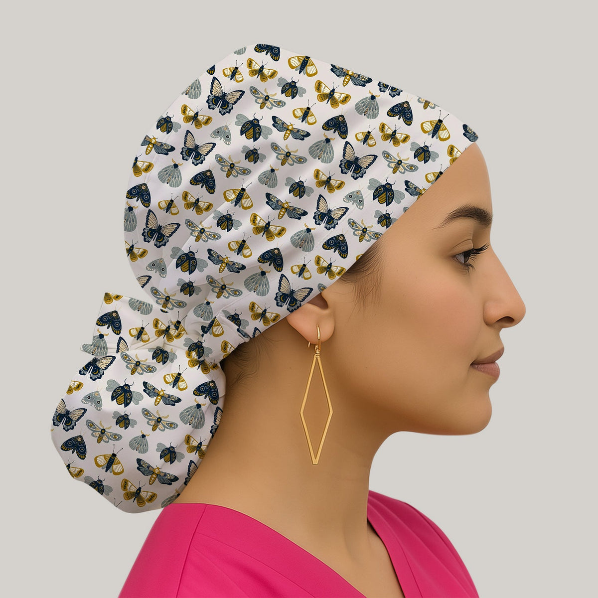Vintage Butterfly Moth Insect Scrub Cap